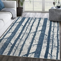 Kolekcija Abani Mist Bare Forest Drveće 5'3 7'6 Plava siva moderna tepih