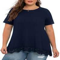 Cueply plus veličine za žene Ljeto Ležerne prilike Ženske kratkih rukava CRAT CREW majice Tuničke bluze