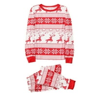 Porodična pidžama set božićni roditelj-dijete topli božićni set tiskani kućni nošenje pidžama dvodijelni