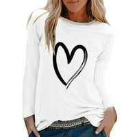 Ženske ležerne majice za ispis O-izrez dugih rukava s dugim rukavima Bluza sa labavim majicom