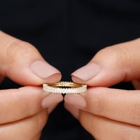 Potpuni vječni prsten sa baguette Moissine za žene, 14k žuto zlato, SAD 13,00