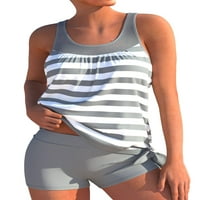 Liacowi Womensuits Tankini Set Print Torbe za rezervoar bez rukava + kratke hlače Ljetni kupaći kostimi