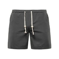 Groanlook Muškarci Solid Boja Ljetne kratke hlače Elastični struk Classic Fit Plaže Kratke hlače Džepovi