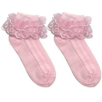 1Pair Toddler Djevojka čipke čarape za djevojke protiv klizanja hvata se za ples za ples