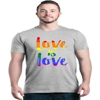 Shop4ever Muška ljubav je ljubav Rainbow Gay Pride Graphic majica XXXXX-Velika sportova Siva