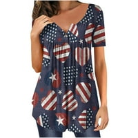 Taqqpue 4. jula odijelo za žene američke majice zastava Dan Nezavisnosti tiskani rezervoar Top okruglog