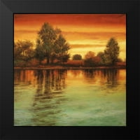 Thomas, Neil Crni moderni uokvireni muzej umjetnički print pod nazivom - River Sunset I