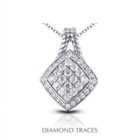 Dijamantni tragovi 1. Carat Ukupno prirodni dijamanti 14k bijeli zlatni ured Podešavanje oblika romba