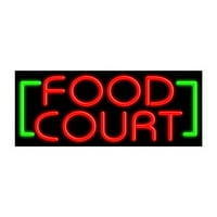 Neonski znak hrane-stakleni sudski sud napravljen u SAD-u
