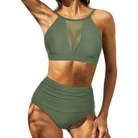 Ženska kupaći kostim moda Ženska kupaći kostimi split svestrani bikini mrežica viseći vrat V itlim kupaćim