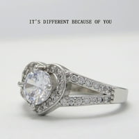 Heiheiup angažman u obliku srca personalizirani princeze dijamantni prsten cirkonski ženski prstenovi