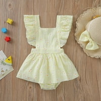 Toddler Djevojka odjeća Ruffled Ramper Bodi, cvjetni dressimer daisy rhaper & kombinezon