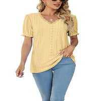Sanviglor dame majica kratki rukav ljetni vrhovi majica u boji Soft TEE radne pulover žute m