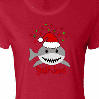 Inktastična santa čeljusti slatka božićna morska psića u majici santa šeširom