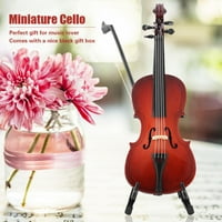 Drveni violončelo, minijaturna violončela replika sa futrolom i stalkom za ormara za knjige i ukras