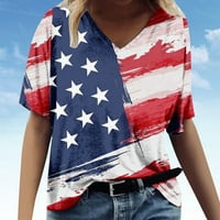 Patriotske majice za žensku majicu Američka zastava Patriotska majica Ljetni seksi tee vrhovi za žene