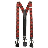 Jacob Alexander Royal Tartans Plaid Wallace Muški suspenders Samorezni kravata i džepni kvadratni set