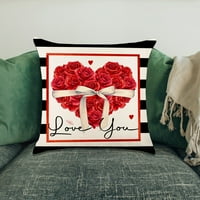 Jastučnica prozračna udobna domaća ukras FLA valentinovo Rose Love Heart Par Cour Cushion Cover za kuću