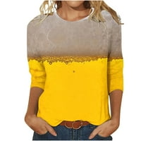 Meetotime ženski vrhovi jesen casual rukave cvjetni otisnuti trendy dame bluze labavi fit pulover majice