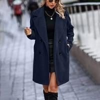 Feterrnal ženska jesenska i zima casual modna modna jakna s V-izrezom sa džepom
