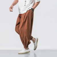 Penskeiy Cargo Hlače za muškarce Muške modne casual labave solidne hlače široke noge elastične hlače