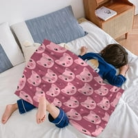 Slatka svinjka pokrivač mikrofibar bacajte lagane super meke ugodne pokrivače za kauč kauč kauč kauč