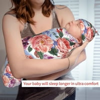 Pink Lotus list beba swaddy baby pokrivač mekaste rastezljivo spavanje sa beanie za novorođenčad poklone