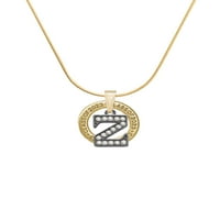 Delight nakit crni niktonski kristal inicijal - Z - Zglobna granica - zlatna klasa ogrlice zvona, 18