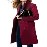 Ženska odjeća okreće se ovratniku Dvostruki grudi dugački kaput s dugim kaputom za toplu kardigansku