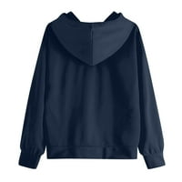 HHEI_K Plus Veličine dukseri za ženske jesenje i zimskog pisma u okruglom vratnom pulover Duks duks