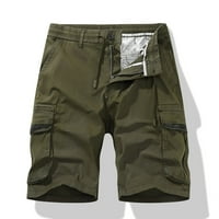 Hesxuno Teretne kratke hlače za muškarce, ljetni casual patentni zatvarač Muške kratke hlače Elastične