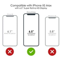 CASICTINKINK Torbica za iPhone XS MA - Custom Ultra tanka tanka tvrda crna plastična pokrov - tamno smeđa FAU kožna dizajn kože - FAU kožna slika