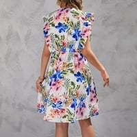 CETHRIO MIDI haljina - ljeto tiskovina kratkih rukava haljina za sunčanje Haljina mini haljina bez porasta