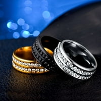 Titanium čelik Dvostruki dijamantni prsten Korejski stil modni dijamantni par od nehrđajućeg čelika