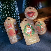 Popvcly 1set božićni poklon oznake Xmas Funny Kraft živopisne slatke uzorke papir sa vrpcom gudačke