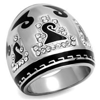 Luxe nakit dizajnira ženski keltski dizajn od nehrđajućeg čelika sa jasnim kristalima - veličine 7