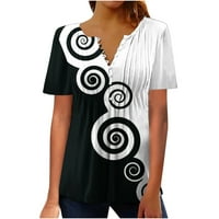 Caveitl ženska košulja, ženska modna casual tiska okrugla vrata labava majica kratkih rukava Top bluza