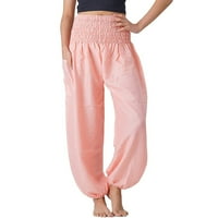 Wozhidaoke široke pantalone za žene za žene ženske udobne boho hlače labave joge hlače hipi pidžama