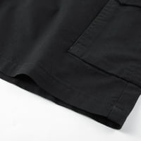 Muški teretni kratkiši za vuču elastični struk pamučne kratke hlače Ležerne prilike na otvorenom Lagane radne gaćice s više džepova crna l