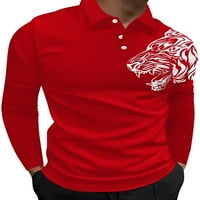 Luxplum muns tops dugih rukava polo majica reverl vrat bluza casual t majice Radni pulover Style-w 2xl