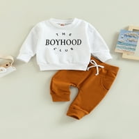 Toddler Baby Boy Valentines Dan odjeće Pismo Pulover Duge majica dugih rukava Top Hlače Set odjeće