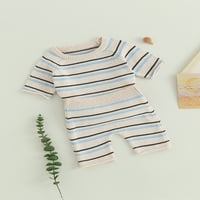 Bagilaanoe Newborn Baby Boy Girl Short Hlače Postavite kratki rukav Stripe Print Tors + Hratke Dojenčad
