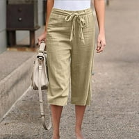 Ženske hlače Ležerne prilike Ležerne prilike Custo Boja Obrezane pantalone za zavojske džepove Elastični