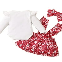 Elfinbe Newborn Baby Girl Božićni ispisani suknji za romaju i odjeću za haiševe odjeću, 0-12m