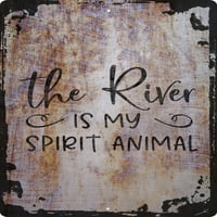 Zidni znak The River je moj duh životinjski kurzivni smiješni tekući vodni ukrasni umjetnički zidni