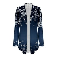Lowrofile Cardigan džemperi za žene Ležerne prilike s dugim rukavima sjajna snježna pahuljica lagana