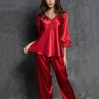 Ledene svilene čipke Pajamas dame Ljeto Summer Silk Nightcown set Početna odjeća Žene Ljeto pidžama
