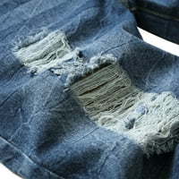 Farstey muške traper kratke hlače opušteni udobni džepovi dugme za patent zatvarač šort salon rastezljivih