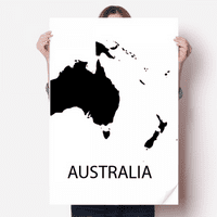 Australija Oceania Continent Cutline Karta Naljepnica Dekoracija naljepnica Playbill pozadina za zidu