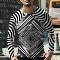 Muška bluza Muška unizna dnevna majica 3D gradijent ispisa Boja Vertigo grafički otisci Geometrija Print Dugi rukavi na dugim rukavima